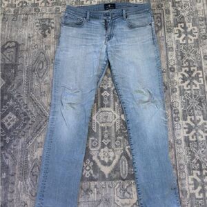 7 For All Mankind Light Blue Slim Straight Jeans
